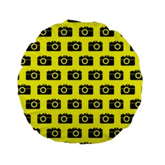 Modern Chic Vector Camera Illustration Pattern Standard 15  Premium Round Cushions by GardenOfOphir