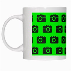 Modern Chic Vector Camera Illustration Pattern White Mugs by GardenOfOphir