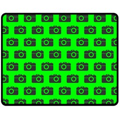 Modern Chic Vector Camera Illustration Pattern Fleece Blanket (medium) 