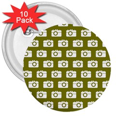 Modern Chic Vector Camera Illustration Pattern 3  Buttons (10 Pack)  by GardenOfOphir