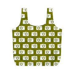 Modern Chic Vector Camera Illustration Pattern Full Print Recycle Bags (m) 