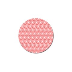 Coral Pink Gerbera Daisy Vector Tile Pattern Golf Ball Marker (4 pack)