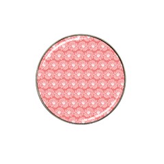 Coral Pink Gerbera Daisy Vector Tile Pattern Hat Clip Ball Marker (10 pack)