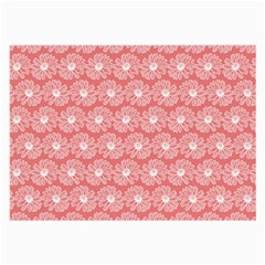 Coral Pink Gerbera Daisy Vector Tile Pattern Large Glasses Cloth (2-side) by GardenOfOphir