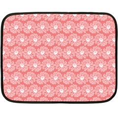 Coral Pink Gerbera Daisy Vector Tile Pattern Fleece Blanket (Mini)