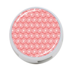 Coral Pink Gerbera Daisy Vector Tile Pattern 4-port Usb Hub (one Side) by GardenOfOphir