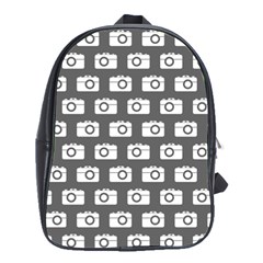 Modern Chic Vector Camera Illustration Pattern School Bags(large)  by GardenOfOphir