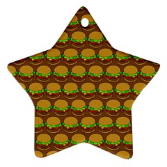 Burger Snadwich Food Tile Pattern Ornament (Star) 
