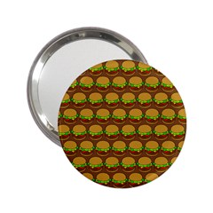 Burger Snadwich Food Tile Pattern 2.25  Handbag Mirrors