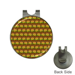 Burger Snadwich Food Tile Pattern Hat Clips With Golf Markers by GardenOfOphir