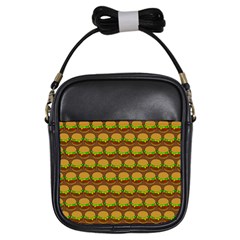 Burger Snadwich Food Tile Pattern Girls Sling Bags