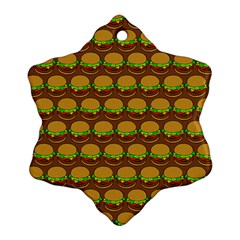 Burger Snadwich Food Tile Pattern Ornament (Snowflake) 