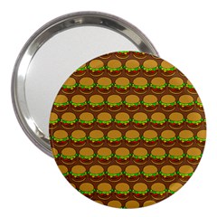 Burger Snadwich Food Tile Pattern 3  Handbag Mirrors