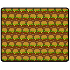 Burger Snadwich Food Tile Pattern Double Sided Fleece Blanket (medium)  by GardenOfOphir