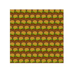 Burger Snadwich Food Tile Pattern Small Satin Scarf (Square) 