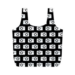 Modern Chic Vector Camera Illustration Pattern Full Print Recycle Bags (m)  by GardenOfOphir