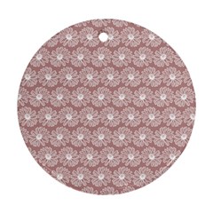 Gerbera Daisy Vector Tile Pattern Round Ornament (two Sides)  by GardenOfOphir