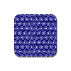 Gerbera Daisy Vector Tile Pattern Rubber Coaster (square)  by GardenOfOphir