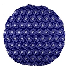 Gerbera Daisy Vector Tile Pattern Large 18  Premium Flano Round Cushions by GardenOfOphir