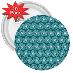 Gerbera Daisy Vector Tile Pattern 3  Buttons (10 Pack) 