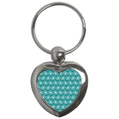 Gerbera Daisy Vector Tile Pattern Key Chains (heart)  by GardenOfOphir