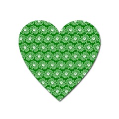 Gerbera Daisy Vector Tile Pattern Heart Magnet by GardenOfOphir