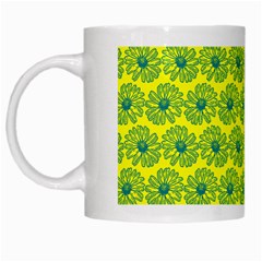 Gerbera Daisy Vector Tile Pattern White Mugs by GardenOfOphir