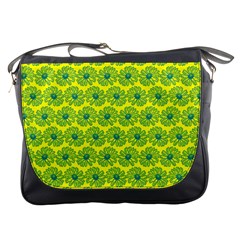 Gerbera Daisy Vector Tile Pattern Messenger Bags by GardenOfOphir
