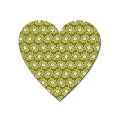 Gerbera Daisy Vector Tile Pattern Heart Magnet by GardenOfOphir