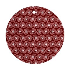 Gerbera Daisy Vector Tile Pattern Ornament (round)  by GardenOfOphir