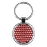 Gerbera Daisy Vector Tile Pattern Key Chains (Round)  Front
