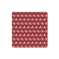 Gerbera Daisy Vector Tile Pattern Square Magnet by GardenOfOphir
