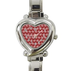 Gerbera Daisy Vector Tile Pattern Heart Italian Charm Watch by GardenOfOphir