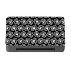 Black And White Gerbera Daisy Vector Tile Pattern Memory Card Reader With Cf by GardenOfOphir