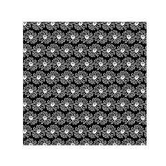 Black And White Gerbera Daisy Vector Tile Pattern Small Satin Scarf (square)  by GardenOfOphir