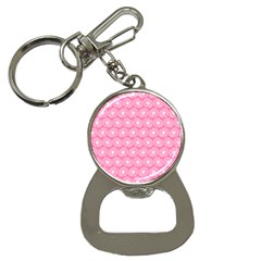 Pink Gerbera Daisy Vector Tile Pattern Bottle Opener Key Chains by GardenOfOphir