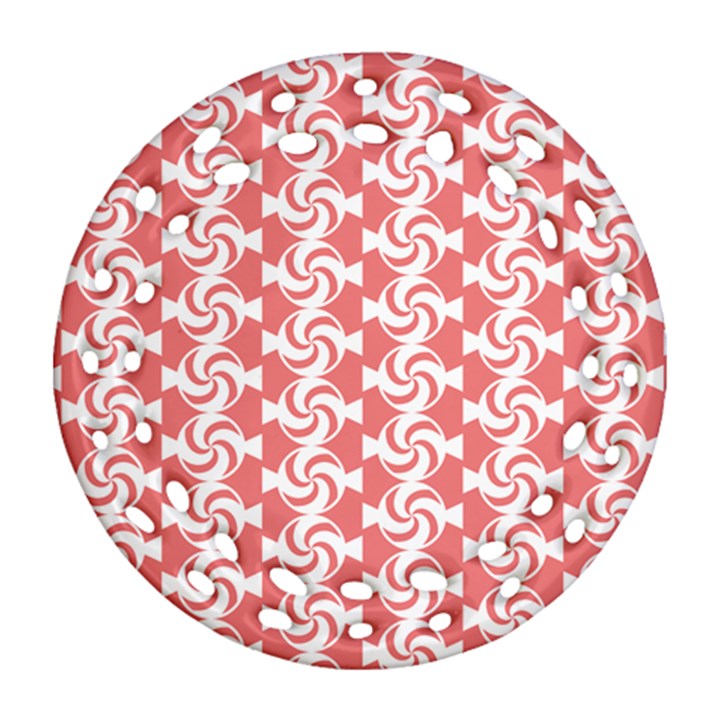 Candy Illustration Pattern  Round Filigree Ornament (2Side)