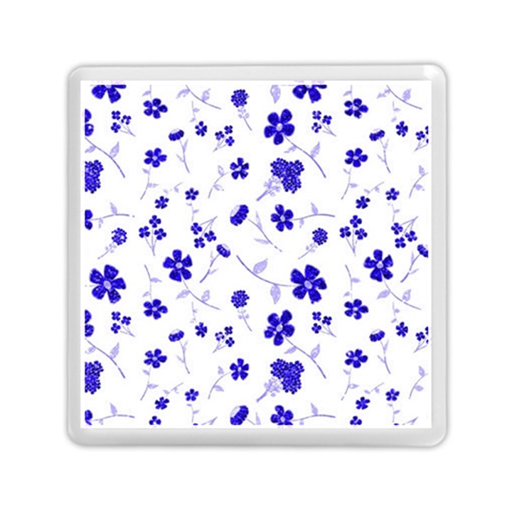 Sweet Shiny Flora Blue Memory Card Reader (Square) 