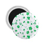 Sweet Shiny Floral Green 2.25  Magnets Front