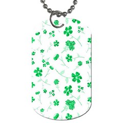 Sweet Shiny Floral Green Dog Tag (two Sides) by ImpressiveMoments