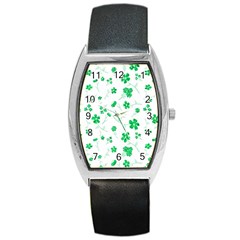 Sweet Shiny Floral Green Barrel Metal Watches by ImpressiveMoments