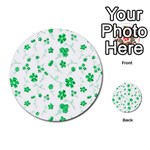 Sweet Shiny Floral Green Multi-purpose Cards (Round)  Front 2
