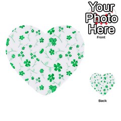 Sweet Shiny Floral Green Multi-purpose Cards (heart) 
