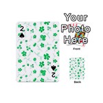 Sweet Shiny Floral Green Playing Cards 54 (Mini)  Front - Spade2