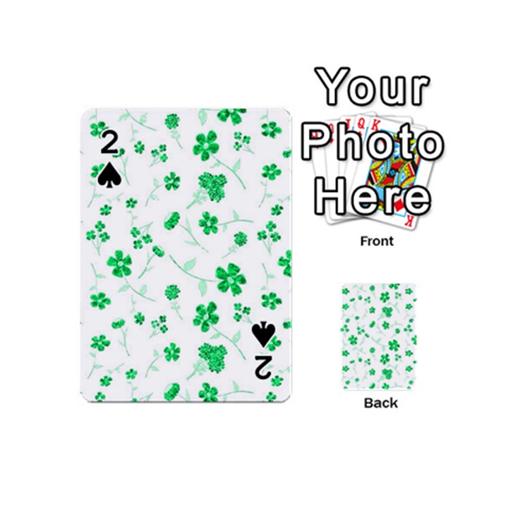 Sweet Shiny Floral Green Playing Cards 54 (Mini) 