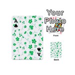 Sweet Shiny Floral Green Playing Cards 54 (Mini)  Front - SpadeA