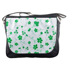 Sweet Shiny Floral Green Messenger Bags by ImpressiveMoments