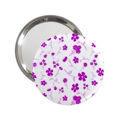 Sweet Shiny Floral Pink 2 25  Handbag Mirrors by ImpressiveMoments