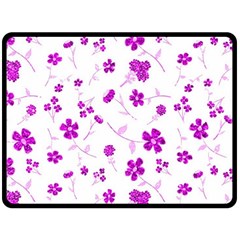 Sweet Shiny Floral Pink Fleece Blanket (large)  by ImpressiveMoments