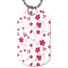 Sweet Shiny Floral Red Dog Tag (one Side) by ImpressiveMoments